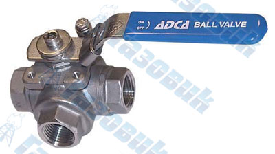 Шаровый кран ADCA резьбовой 3-х ходовой тип BV3 DN 15–100, PN64