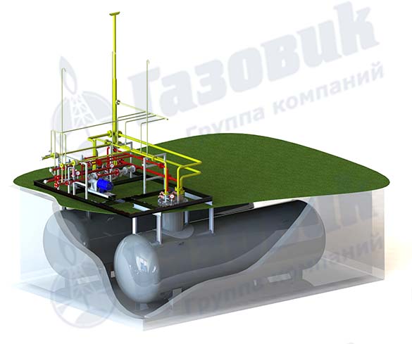 Технологическая система Газовик-ПО с одностенными подземными резервуарами